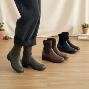 [옷자락]여성 가을겨울 캐주얼 니트삭스 앵클로우힐 부츠