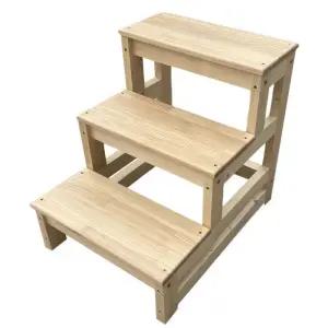 도서관 계단 간이 택배 폭50 단층 이동식 높이60 원목 디딤판 3단 공사 창고