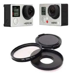고프로 히어로 3+ 4 블랙 실버 호환 액션캠 CPL 필터 렌즈 편광 52mm