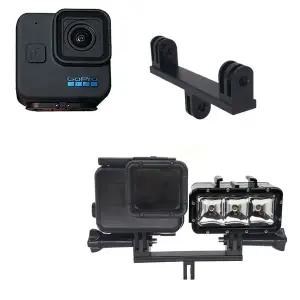 [셀러에이드]고프로11 미니 호환 액션캠 알루미늄 듀얼 헤드 마운트 조명