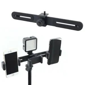 [셀러에이드]촬영 1/4 나사 헤드 더블 거치대 브라켓 카메라 조명 스탠드 방송