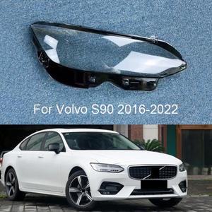 볼보 S90 2016-2022 용 전조등 커버 투명 유리 램프 그늘 헤드 라이트 쉘 플렉시 갓 렌즈