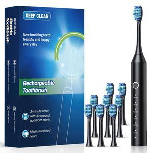 새로운 2025 소닉 전동 칫솔 성인 타이머 브러시 6 모드 USB 충전기 교체 세트