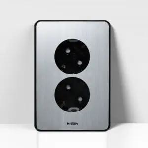 현대 매입 2구 콘센트 실버 전기 벽 멀티콘센트 전기콘센트멀티탭 usb멀티탭 HoK3+3txl