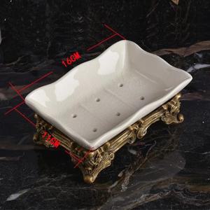 고급 아이스 크랙 도자기 비누 받침대 유럽 스타일의 독창적인 레트로 세라믹 상자 욕실 접시