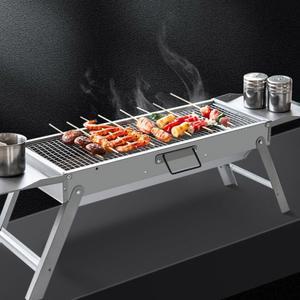 스테인레스 스틸 그릴 야외 휴대용 가정용 꼬치 접이식 소형 탄소 베이킹 1초 바베큐 오븐 두꺼운