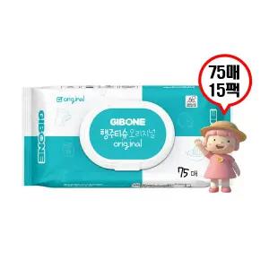 기본에 세균닦는 행주티슈 플러스 75매 15팩 주방청소 대용량
