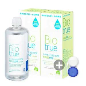 바슈롬 렌즈세척액 리뉴 바이오트루 500ml 2개 + 렌즈케이스