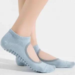 3개 파스텔톤 논슬립 필라테스 양말 LM0045 여자 롱 스타킹 캐