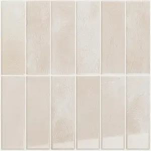 VEELIKE 베이지 필 앤 스틱 주방 6 시트 12 x12 셀프 접착 렌터 친화적인 백스플래시 벽 타일 스티커 욕실