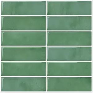 DEWOO 그린 필 앤 스틱 주방 욕실용 지하철 벽 타일 얇은 10장 (12 ×12 )