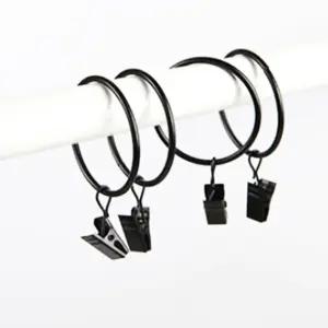 커텐고리 원형 동그란 집게 링 블랙 1P 원형집게 압축봉집게 커튼집게