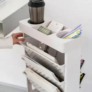 카트 트롤리 북 이동식책꽂이 선반 트레일러 책장 가구 이동식 5단 수납