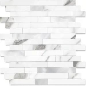 입스카조 1 시트 필 앤 스틱 스톤 메탈 타일 백스플래시 주방 욕실 세탁실 캠핑카 벽난로용 붙이기 12인치