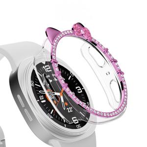 적용갤럭시워치8 갤럭시워치7 케이스 PC소재 전기 도금 공정 펀칭 싱글 큐빅 장식HJWH740-1