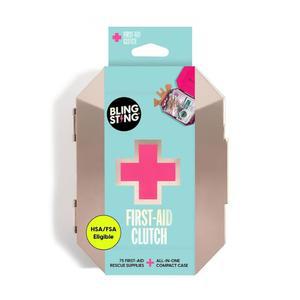 블링스팅 구급상자 - 75가지 필수 구급용품, 붕대, 물티슈, 골드 여행용 케이스 여성용 다목적 미니 응급
