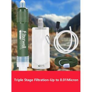 야외 미니 정수기 밀짚 캠핑 정화 비상 또는 생존 하이킹 휴대용 용품을위한