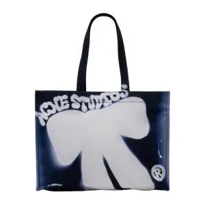 아크네스튜디오 로고 코튼 쇼퍼백 C10288 885 NAVY BLUE