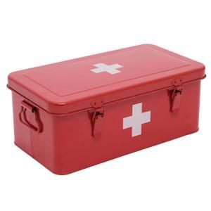 Xbopetda 응급 처치 상자, 키트 용품함, 금속 약품 보관함, 가정용 도구 세트-빨간색 안전 잠금 장치가