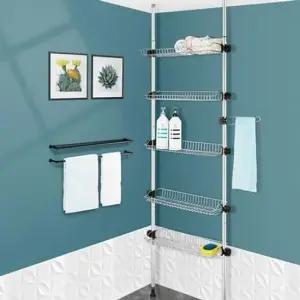 화장실거치대 H-기둥식욕실선반 600 5단 화장실벽선반 목욕탕거치대