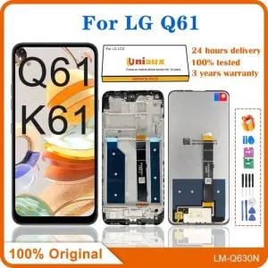 스마트폰 액정 교체 부품 LG Q61 K61 LCD 터치 스크린 교체용 정품 프레임 포함 LMQ630EAW LM-Q630EAW LM-Q