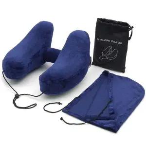 휴대용 X7M7O1J0 여행용 차량용 에어 목베개 쿠션 H형 네이비