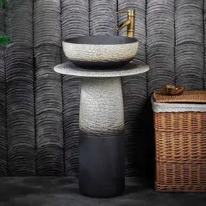 야외 세면대 미니 스탠드 도기 세라믹 정원 개수대 하부장