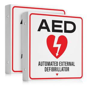 서터, 벽용 AED 표지판 6인치 x - 3D 아크릴 투영 표지판에 양면 디자인 장착 나사 사전 드릴링 작업장용