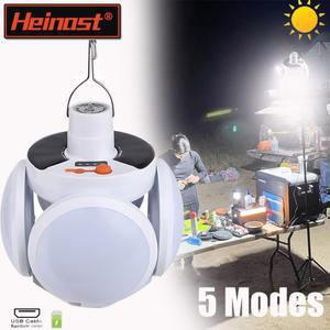 휴대용 고출력 태양광 캠핑 랜턴 USB 비상용 접이식 야외 텐트 충전식 낚시용 램프 걸이 LED