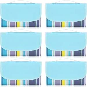 쉘웨이 6개 비치 담요 방수 모래 방지 엑스트라 라지 사이즈 80 x 60 인치 야외 피크닉 접이식 휴대용 매트