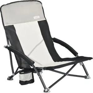 써니필 로우 폴딩 비치 의자 컵 홀더가 있는 휴대용 경량 슬링 캠핑 팔걸이 야외 모래 콘서트 여행 스포츠