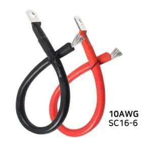 10AWG X8N5O1U1 실리콘 전원 케이블 SC16-6 링 단자 50A 배터리 인버터 태양광 0.5m
