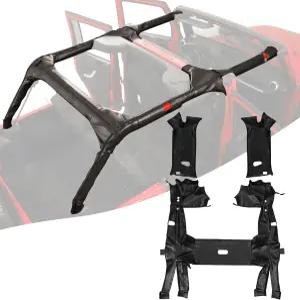 2011-2018년 지프 랭글러 JK 4도어와 호환되는 HTHE 롤 바 커버 홀 패딩 가죽 적합하지 않음