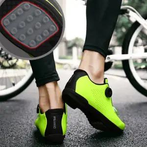 맥다이나믹스 충격흡수 미끄럼방지 라이딩전용 평페달 자전거신발/형광그린