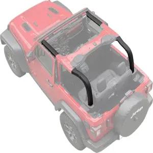 쉐이드 디어 롤 바 패딩 지프 랭글러 JL (2018-2023) 2도어 - 블랙 비닐 폼 라미네이트 패드 커버 키트