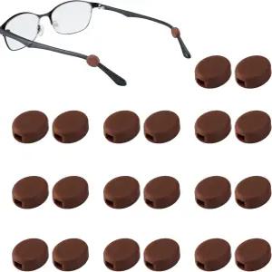 lvvfit 실리콘 안경 템플 그립 리테이너 미끄럼 방지 소프트 미니 선글라스용 프레임 브라운 10켤레