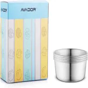 Avador 식사용 18/8 스테인리스 스틸 제품 캠핑 야외 BPA 프리 식기세척기 금고 (4그릇 세트)