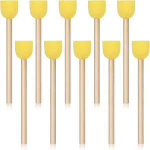 10 PCS 원형 스펀지 페인트 브러시 아크릴 페인팅용 및 페이스 예술 DIY 공예 노란색