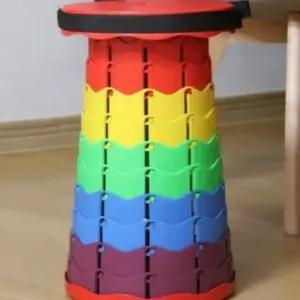 놀이공원줄서기의자 줄서기의자 등받이없는의자 접이식휴대용의자 간이의자 레인보우