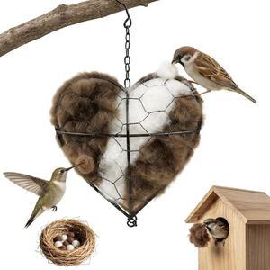 수제 알파카 겨울 재료 조류를 섬유 정원 상자 쉼터 둥지 아트 하트 위한 야외 야생 선물 벌새 나무 애호가를 홀더 버드하우스