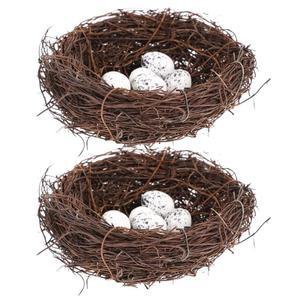 부활절 장식을 15CM 라탄 새집 테이블 정원 손으로 둥지 인공 위한 야외 파티 자연스러운 피규어 토드모이 가짜 공예를