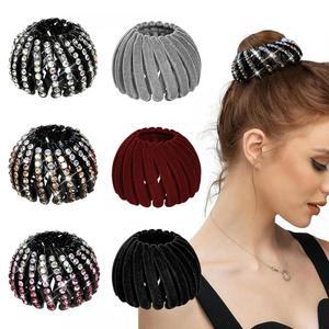 디큐어렌 여성 매직 벨벳 가능한 소녀용 홀더용 헤어 3종 여성용 3종 고정 클립 확장 액세서리 둥지 라인스톤 6종 포니테일