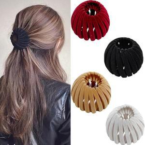 와우 버드 적합합니다 두꺼운 가능한 클립 클로 4PC 헤어 스타일링 클립 클립에 조절 타이 액세서리 여성 매직 네스트