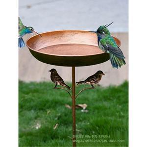 버드피더 스탠드 새 정원 참새 장식 모이통 욕조 쌍조 목욕