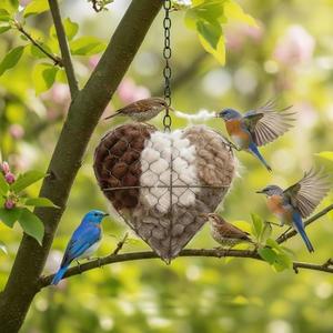 수제 알파카 야생 겨울 재료 둥지 조류를 위한 하트 나무 섬유 홀더 쉼터