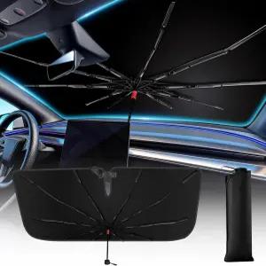 윈드실드 선쉐이드 우산 전면 접이식 자동차 UV 블록 및 열 감소 내구성 강화 프레임 SUV 트럭용 간편한