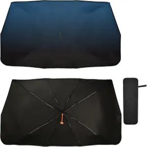 다크 블루 블랙 자동차 선쉐이드 윈드실드 우산 접이식 자외선 반사기 전면 창문 바이저 쉴드 커버