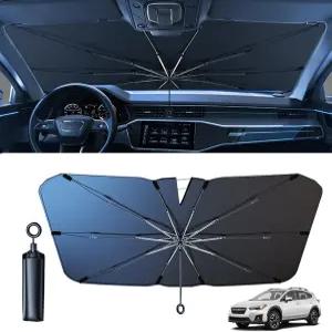풀 로프가 있는 FUTLU 2024 업그레이드 자동차 우산 선쉐이드 윈드실드 접이식 커버 바이저 S 140X74CM