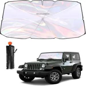 헬로레이부 2025 U G R A D E 자동차 앞유리 선섀도 우산 컬러풀한 360 회전 접이식 반사 폴리에스터 블록