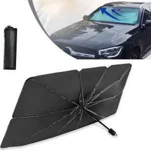 얌푸구 팩-1 자동차 앞유리 자외선 차단 우산 55인치 x 31인치 접이식 범용 대시보드 보호 SUV 트럭을 위한